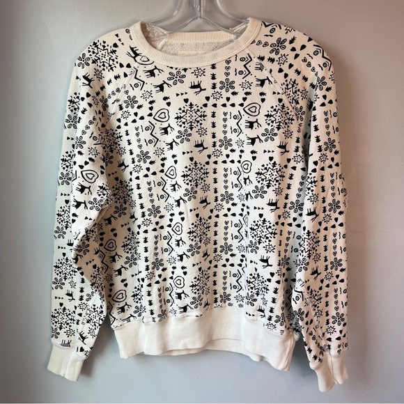 THE GREAT. The College Sweatshirt in Folk Print - Picture 2 of 9